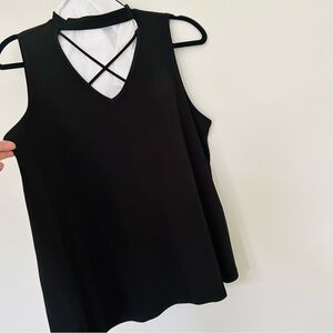 NWT - 🌸Black Sleeveless Top with Choker Neck by Diana Belle Size XL